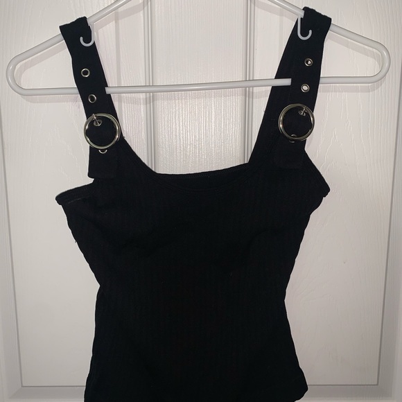 Black Ribbed Top - Picture 2 of 4